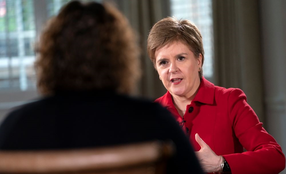 The First Minister of Scotland, Nicola Sturgeon, is interviewed, Tuesday, May 17, 2022, in Washington. (AP Photo)