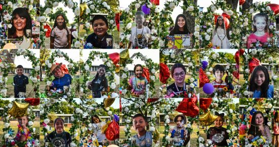 The photos of 19 children and 2 teachers, who died in a shooting at Robb Elementary school, Uvalde, Texas, May 30, 2022. (AFP)