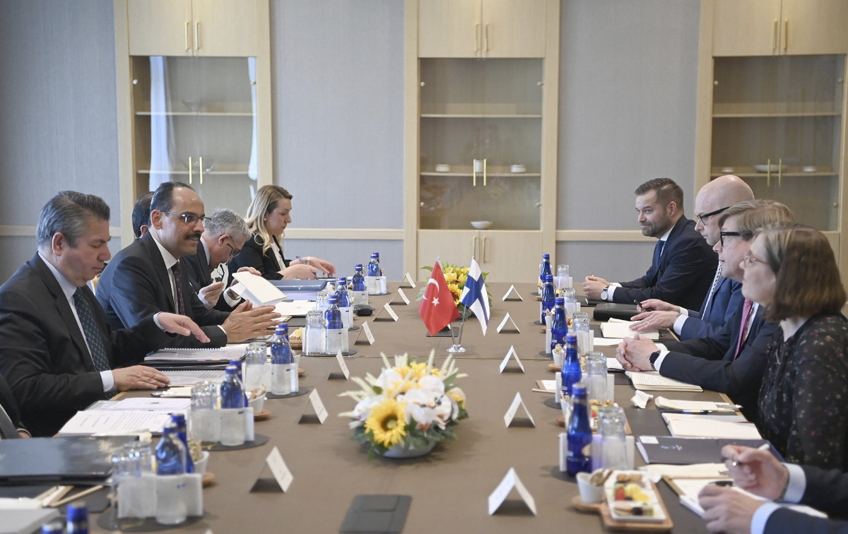 Turkish and Swedish officials meet on May 25, 2022, over Ankara's objections to Sweden's accession to NATO. (AP)