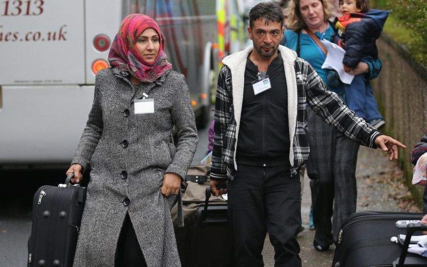 Syrian refugee families arrive at their new homes on the Isle of Bute, Scotland, Dec. 4, 2015. (Getty Images)
