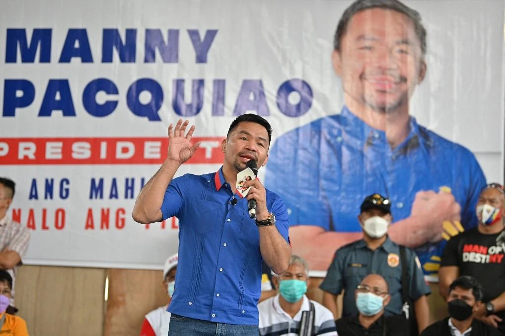 Former boxing champion and senator Manny Pacquiao anchors on divine providence his run for the Philippines’ top government position. (AFP)