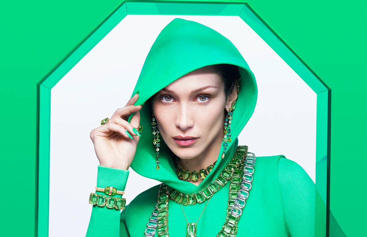 The colorful portraits capture the brand’s glitzy crystals in different styles. (Supplied)