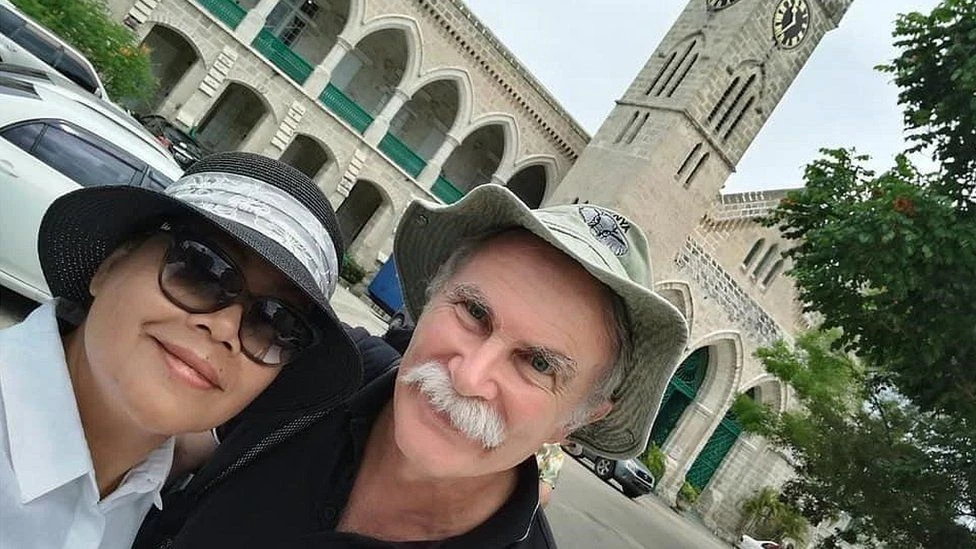 Jim Fitton poses for a picture with his wife Sarija. Fitton has been detained in Iraq for five weeks and is awaiting sentencing beginning May 8. (Courtesy: Jim Fitton's family)