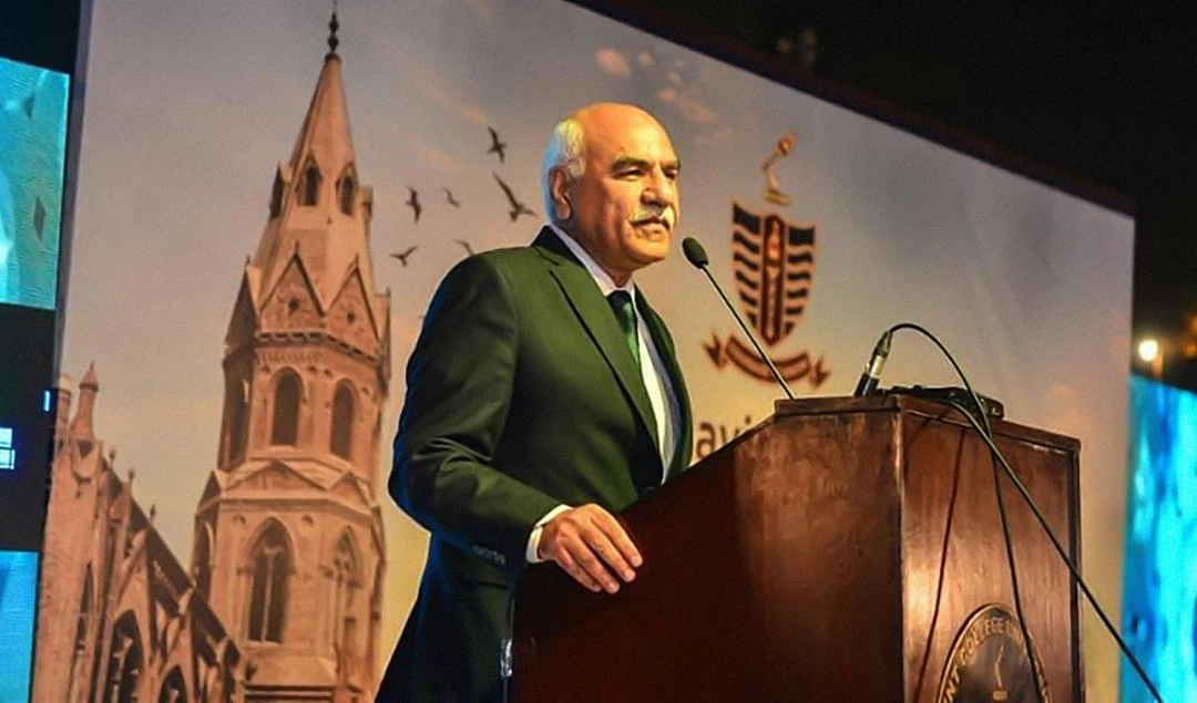 Pakistani philanthropist, Dr. Amjad Saqib addresses an event in Lahore on Dec. 12, 2021. (Photo courtesy: Dr. Amjad Saqib)