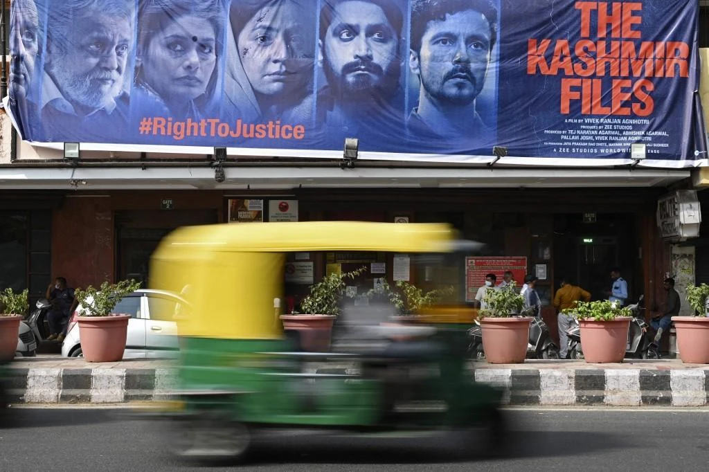 The Kashmir Files revolves around a university student who learns about the death of his parents in the 1990s in Muslim-majority Kashmir, a disputed region split between India and Pakistan since 1947. (AFP)