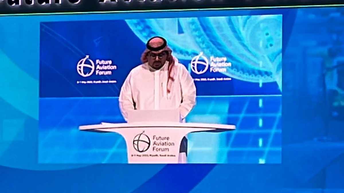 Faisal Al-Ibrahim, minister of economy, speaking at the FAF 2022