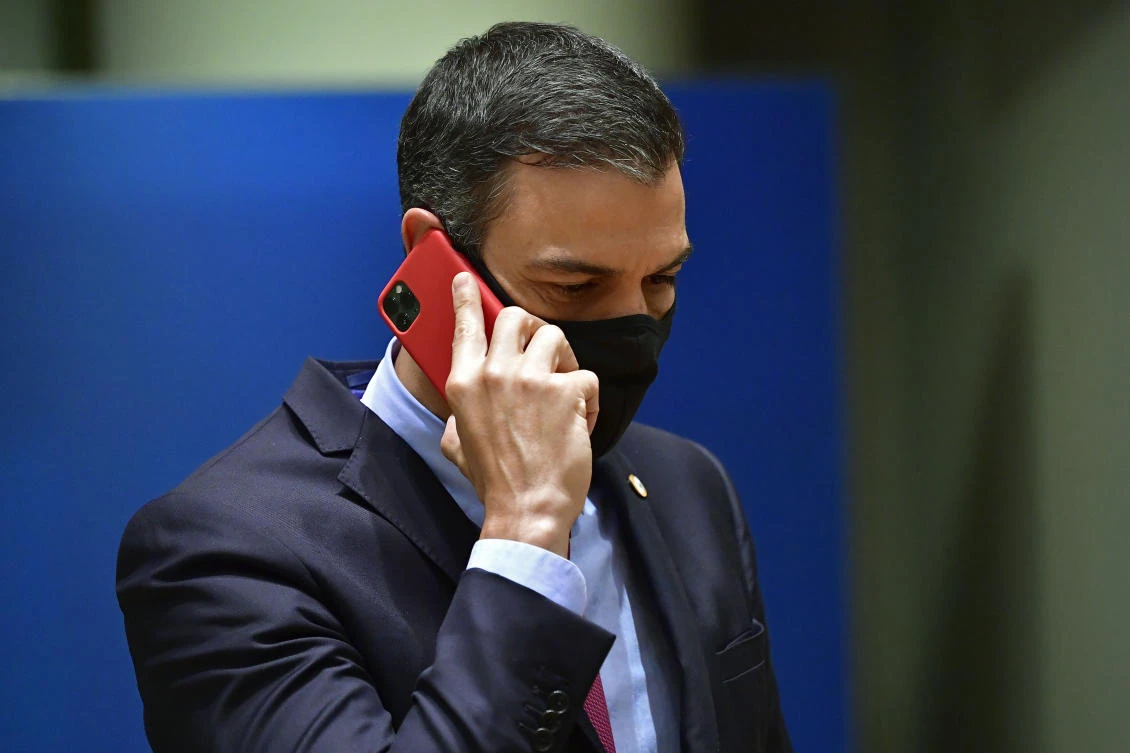 The government recently revealed that an ‘external’ power infected the cellphone of Prime Minister Pedro Sánchez, above, with the Pegasus spyware last year. (AP)