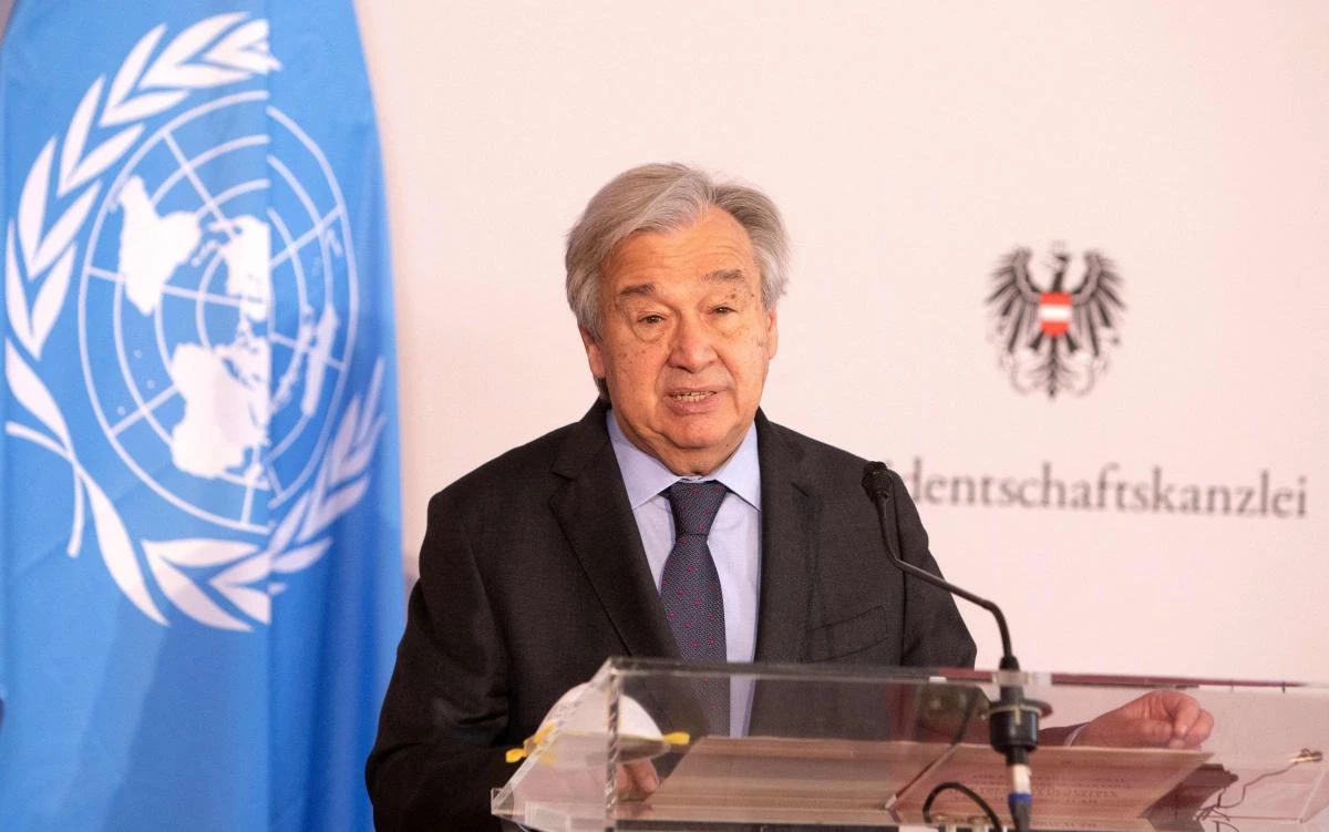 UN Secretary-General Antonio Guterres said they ‘would never give up’ in seeking peace negotiations over Ukraine. (AFP)