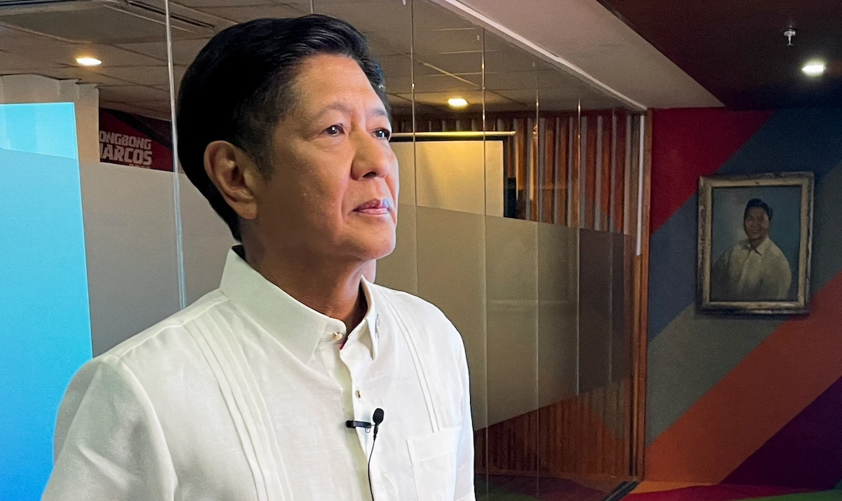 Ferdinand Marcos Jr. prepares to speak to foreign correspondents on May 11, 2022. (Reuters)