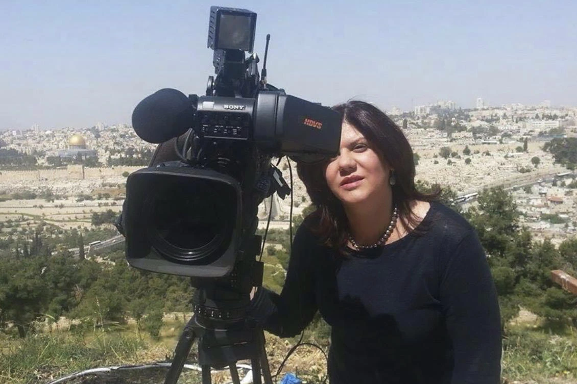 Shireen Abu Akleh was shot dead Wednesday during an Israeli military raid in the West Bank town of Jenin. (Al Jazeera via AP)