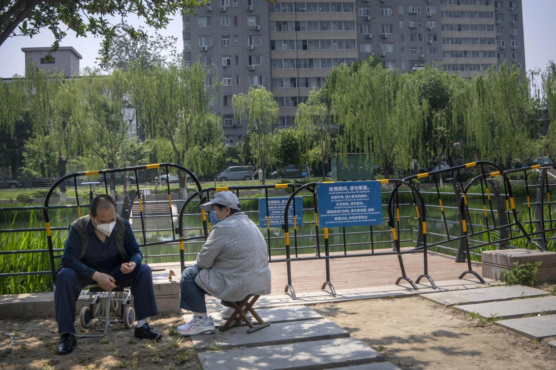Beijing, above, has refrained from imposing a city-wide lockdown, reporting dozens of new cases a day, versus tens of thousands in Shanghai at its peak. (AP)