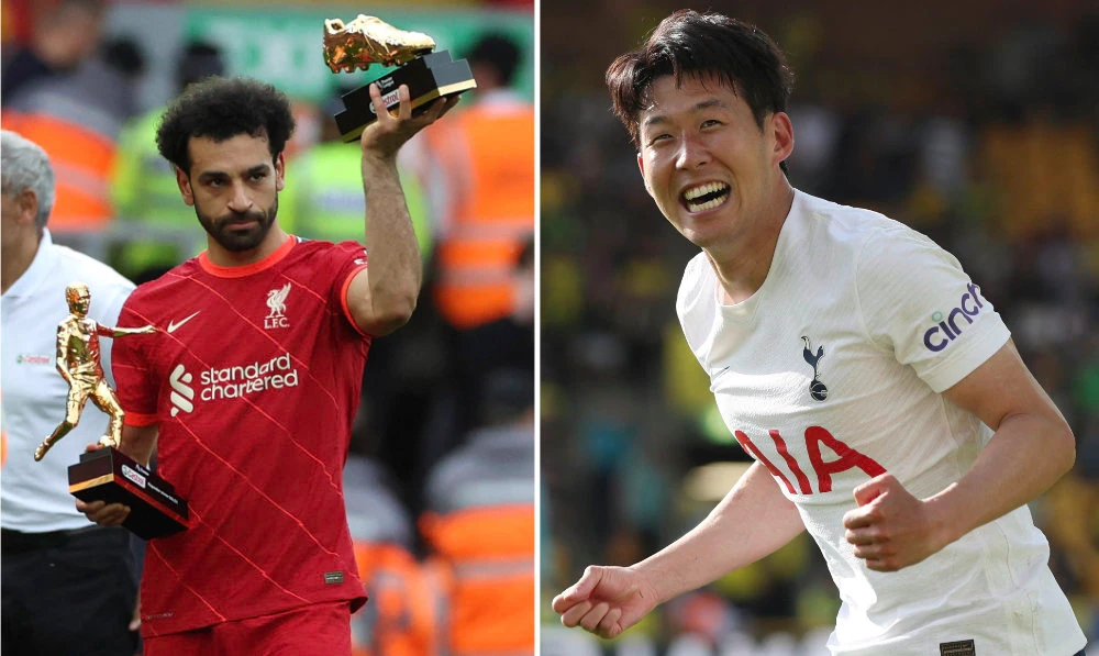 Liverpool’s Mohamed Salah (L) and Tottenham Hotspur’s Son Heung-min. (Reuters)