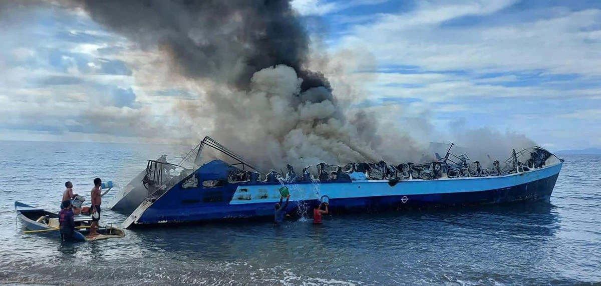 Many of the 134 passengers and crew jumped into the water and were plucked from the sea by motorboats and cargo vessels, coast guard officials said. (File/AFP)