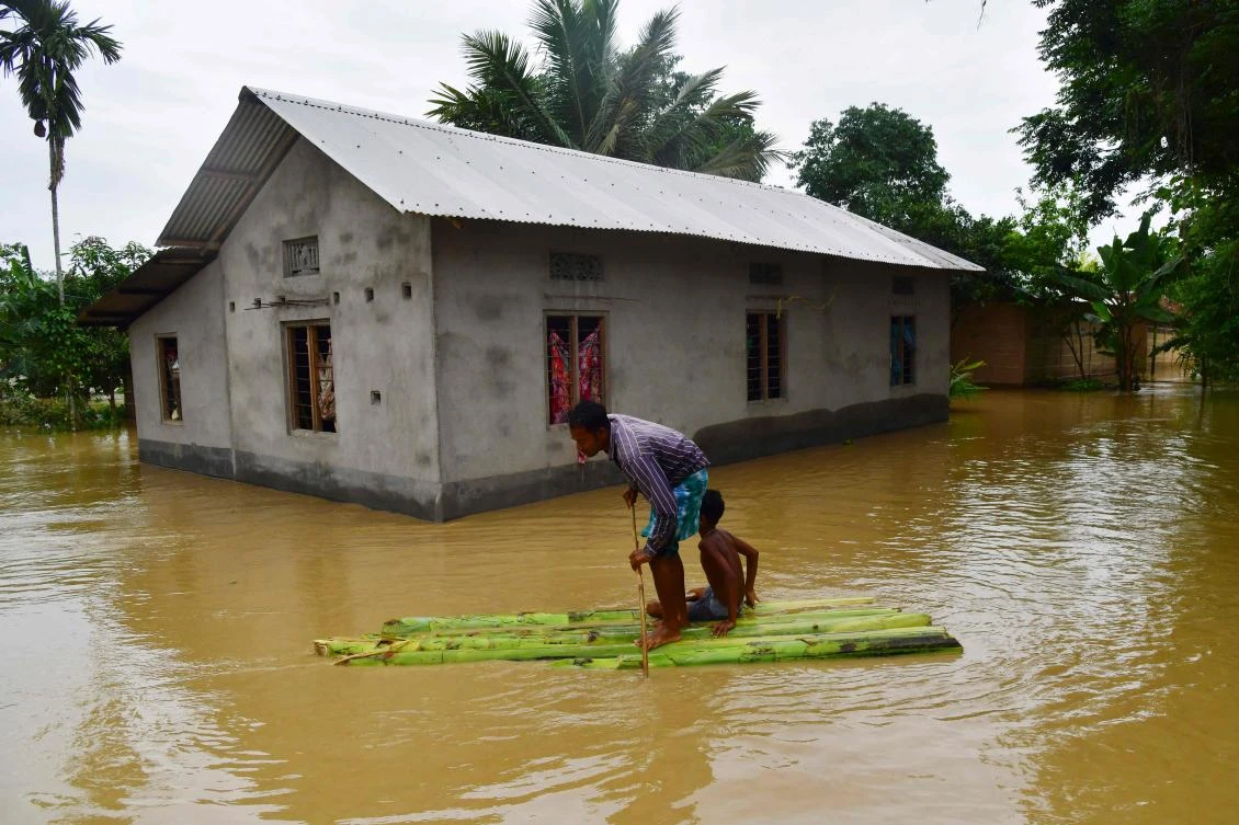 India and Bangladesh are prone to frequent floods and are considered major victims of climate change. (AFP)