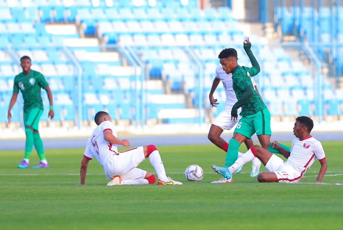 The NT U-20 in action during a a friendly match against Qatar in Dammam earlier this year. (www.saff.com.sa)