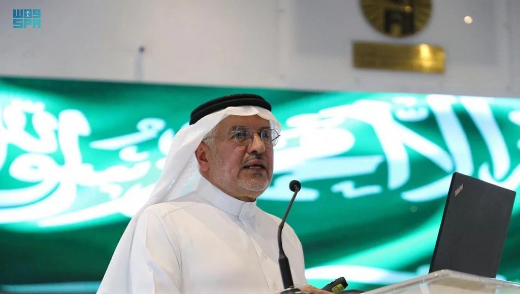 Dr. Abdullah Al-Rabeeah delivering a lecture titled “The Efforts of Saudi Arabia in Relief and Humanitarian Works through King Salman Humanitarian Aid and Relief Center.” (SPA)