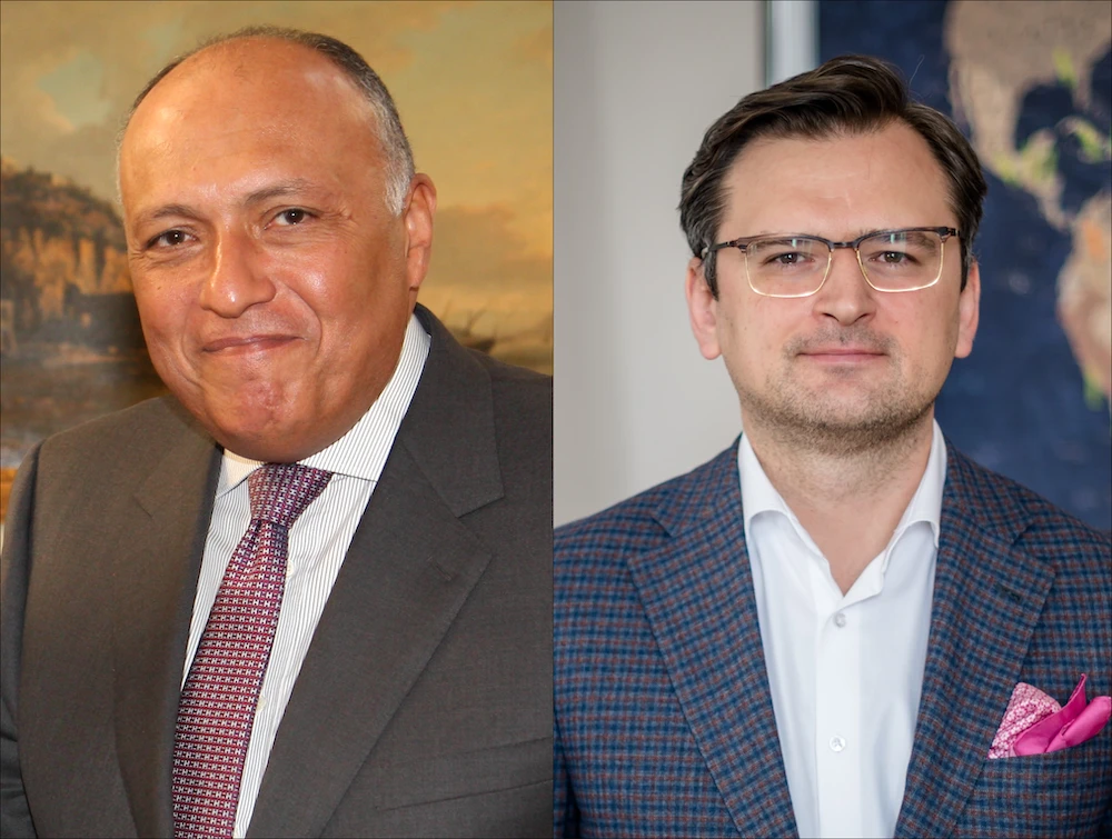 Egypt’s Foreign Minister Sameh Shoukry holds a phone call with his Ukrainian counterpart Dmytro Kuleba. (Wikipedia)