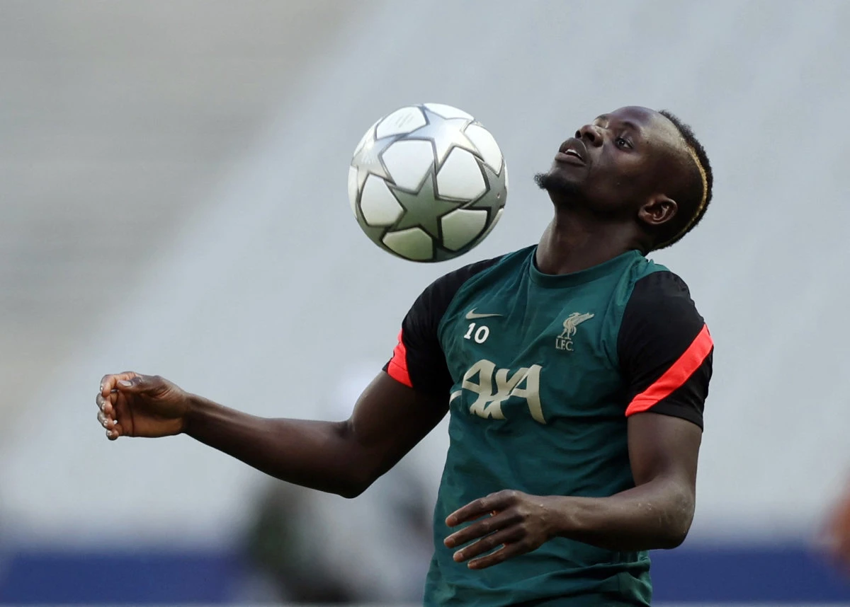 Liverpool's Sadio Mane during a training session on May 27, 2022. (Reuters)