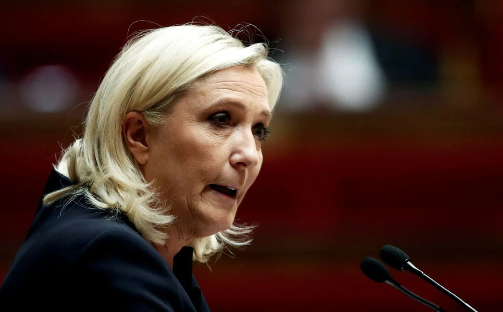 Marine Le Pen, member of parliament and leader of French far-right National Rally (Rassemblement National) party. (Reuters)