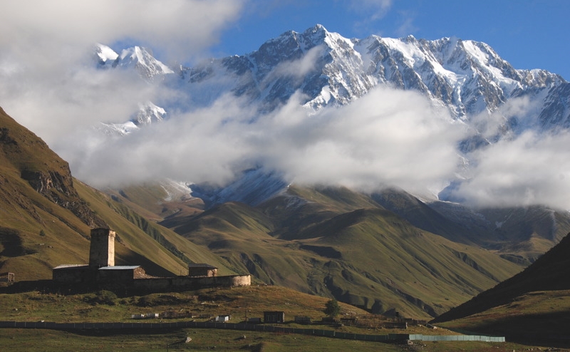 Shahara peak near Ushguli, Svaneti, Georgia. (Wikimedia Commons)