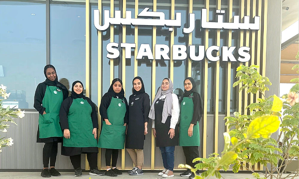 Managed by a team of all Saudi female partners, the Starbucks Drive-Thru only store will continue to deliver the ‘Starbucks Experience’ to customers. (Supplied)