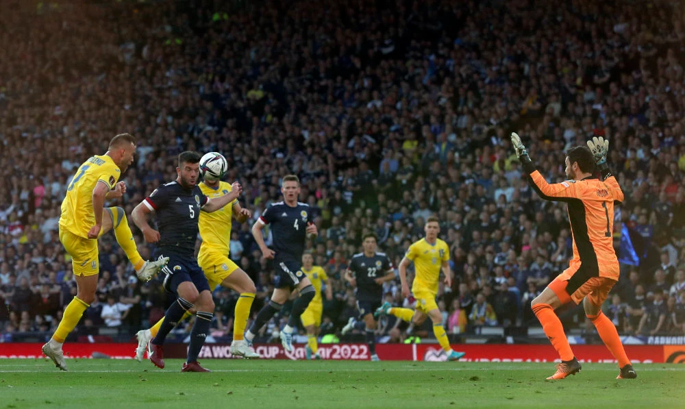 Ukraine beat Scotland to keep World Cup dream alive