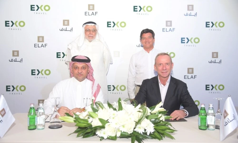 Dr. Adel Ezzat, CEO of Elaf Group, and Hamish Keith, CEO of EXO, signed the MoU.