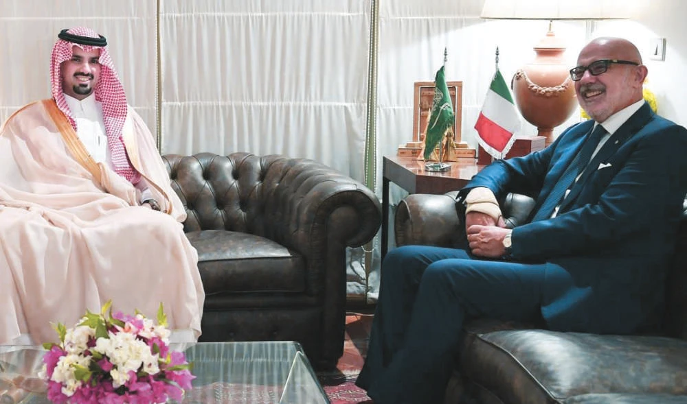 Riyadh Mayor Prince Faisal bin Abdulaziz attends the Italian National Day reception in Riyadh on Thursday night. (SPA)