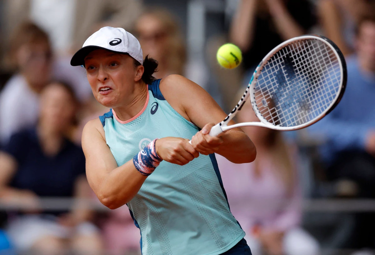 Iga Swiatek in action during the women's singles final match against Cori Gauff of the US. (REUTERS/Gonzalo Fuentes)