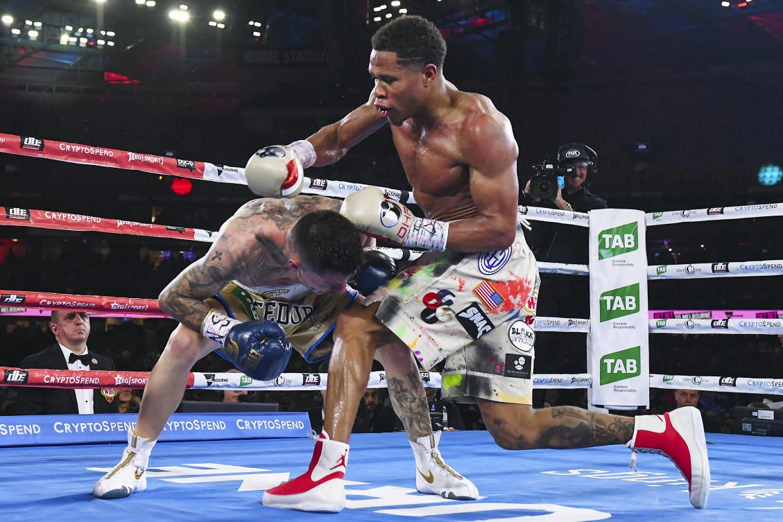 Devin Haney is only the eighth boxer to hold all four belts from the major sanctioning bodies — WBC, WBA, IBF and WBO — at the same time. (AAPImage via AP)