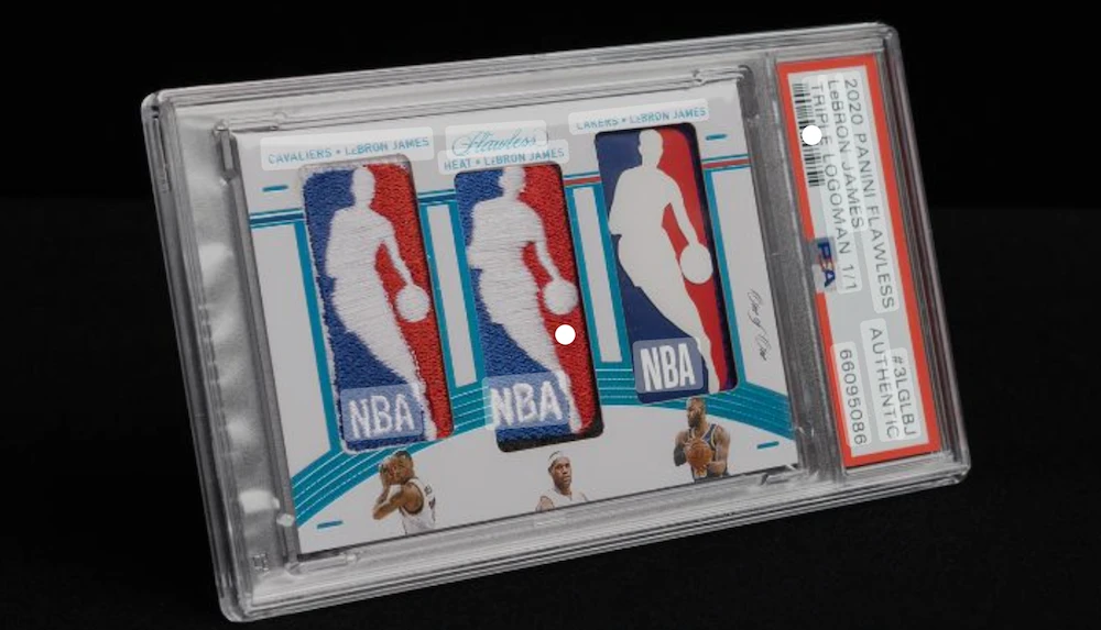 An exclusive trading card depicting US basketball superstar LeBron James of the Los Angeles Lakers is expected to fetch more than $6 million at auction. (Supplied/Goldin Auctions)