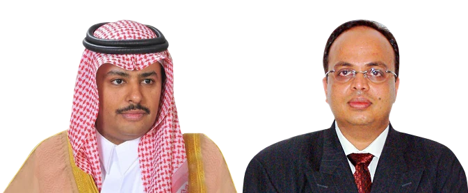 Sheikh Abdullah Zaid Al-Meleihi, CEO of Saudi Excellence Co., and Minhaz Lokhandwala, founder and CEO of Novosol.