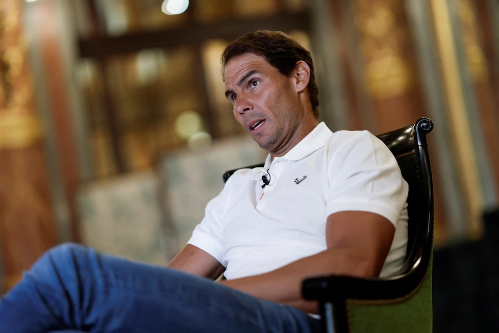 Spain's Rafael Nadal speaks during an interview after winning the men's singles French Open title in Paris, France, June 6, 2022. (Reuters)