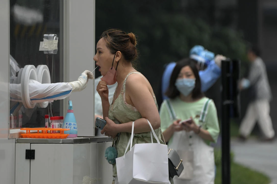 Chinese authorities maintain their zero-COVID-19 policy, trying to stamp out outbreaks early with measures including heavy restrictions on movement and mass testing. (AP)