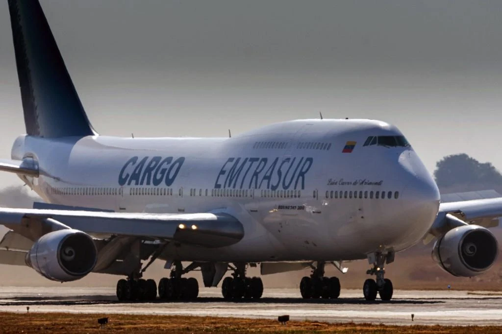 The Venezuelan Boeing 747 cargo plane has been held in Argentina’s Ezeiza airport since last week. (AFP)