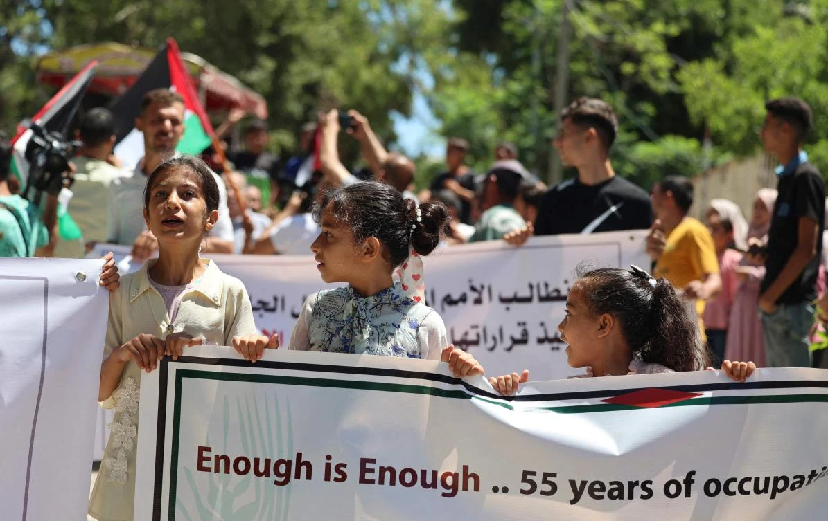 Around 800,000 young people in Gaza have “never known life without the blockade,” according to Save the Children. (AFP)