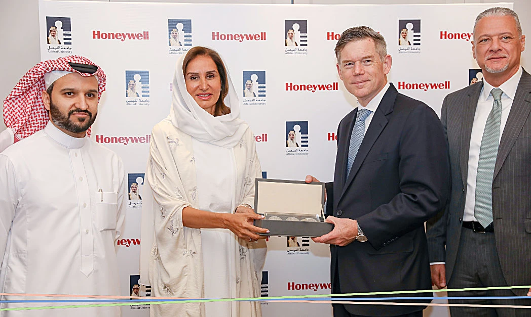 From left, Abdullah Al-Juffali, president, KSA and Bahrain, Honeywell; Dr. Maha Al-Saud, vice president for external relations at Alfaisal University; Doug Wright, CEO, Honeywell; and Mohammed Mohaisen, CEO, Honeywell high growth regions, MENA.