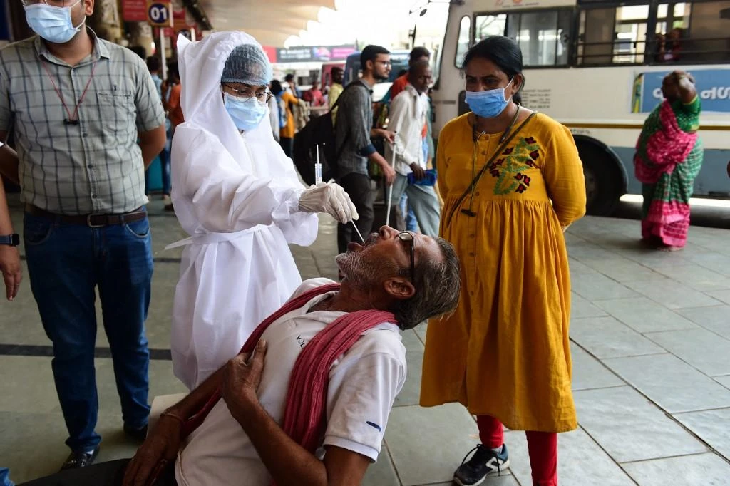 India’s COVID-19 figures on Thursday is the highest since February 26. (AFP)
