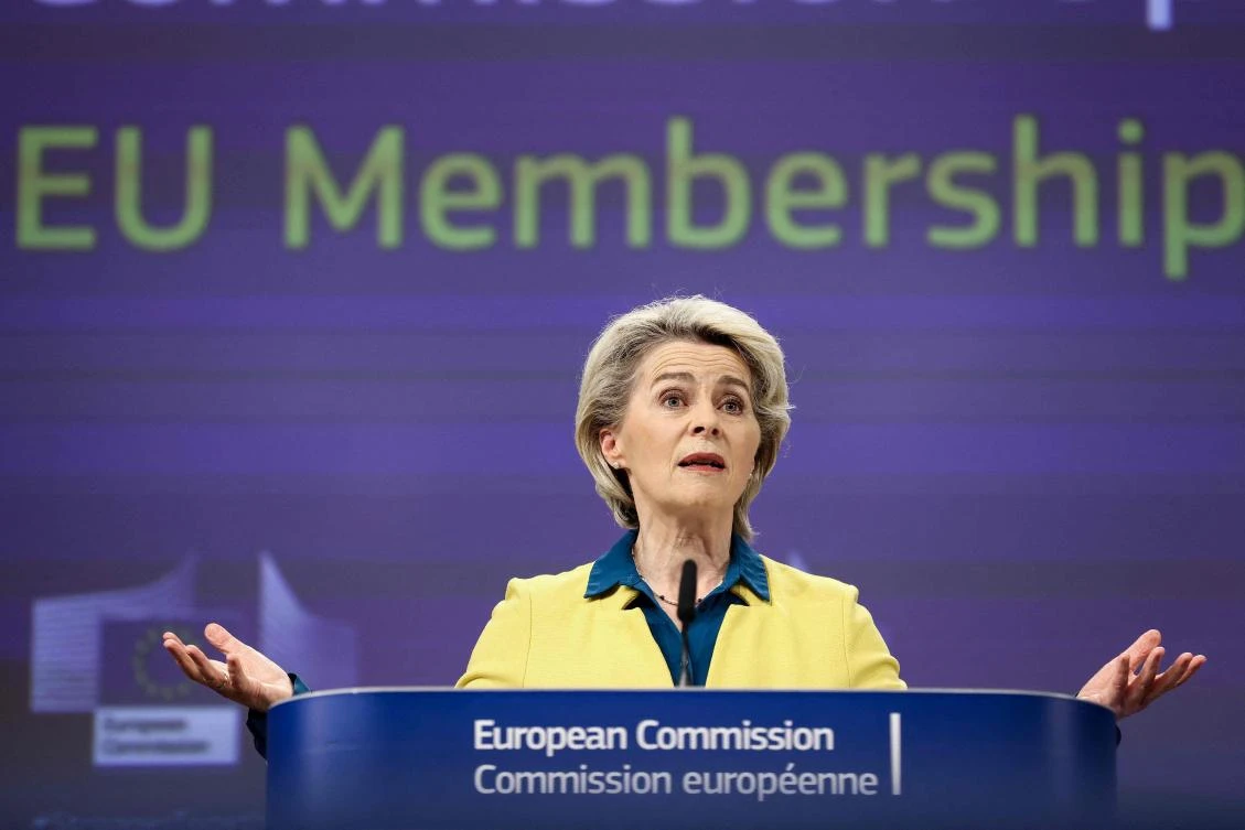 Along with Ukraine, the European Commission recommended giving Moldova EU candidate status and reviewed Georgia’s application. (AFP)