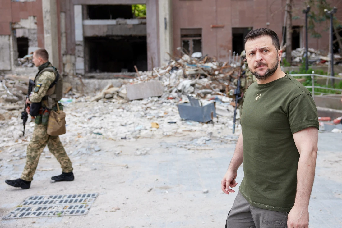 Zelensky pays first visit to south Ukraine’s war-damaged Mykolaiv