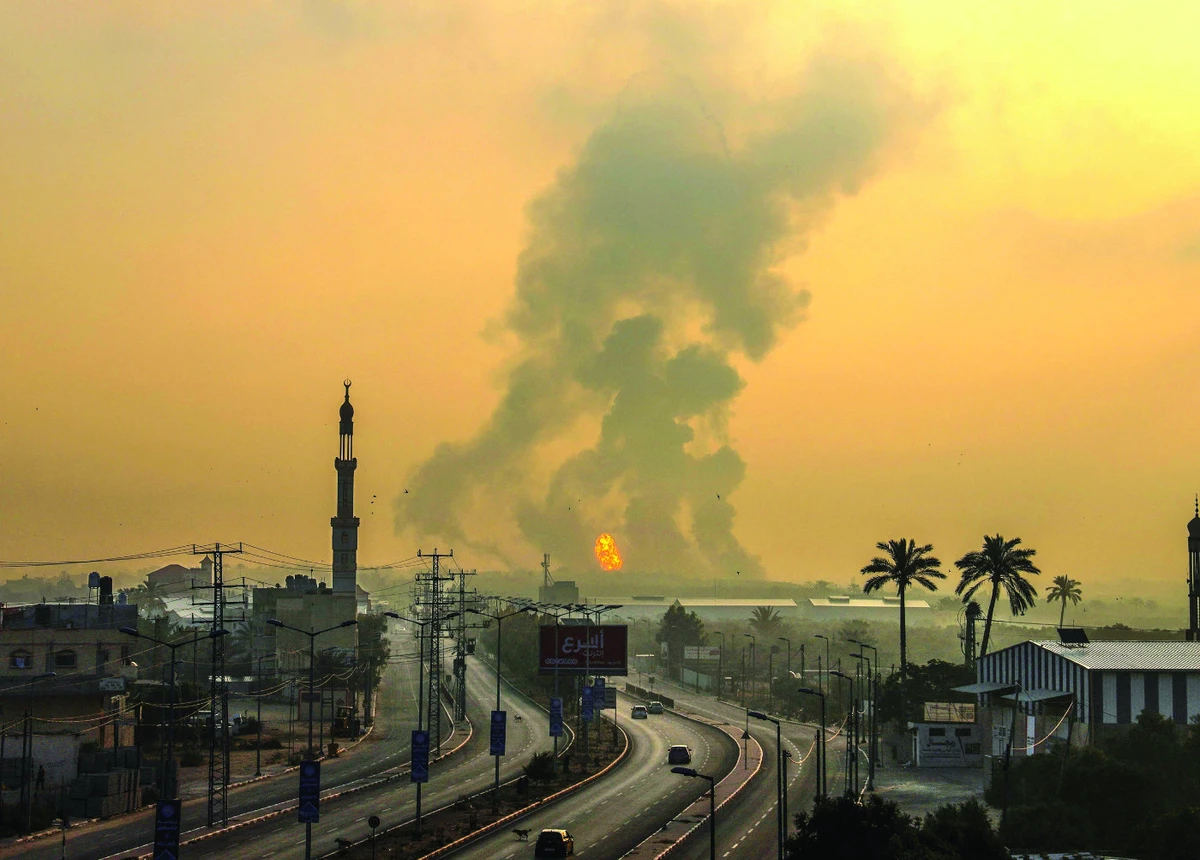 Israel bombed a military site belonging to the armed wing of Hamas, some watchtowers in eastern Gaza City and Beit Lahia in the north, causing damage. (AFP)