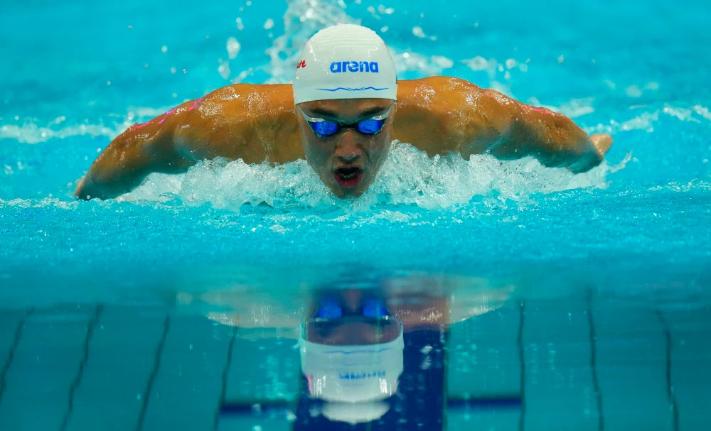 Kristof Milak of Hungary competes in the men’s 200m butterfly final at the 19th FINA World Championships on June 21, 2022. (AP)