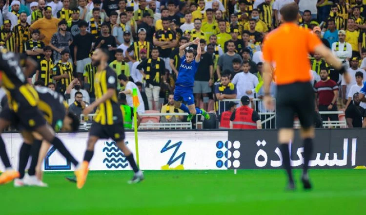 Al-Hilal’s Michael celebrates scoring his team’s third goal in their 3 -1 defeat of Al-Ittihad in May. (Twitter: @Alhilal_FC)