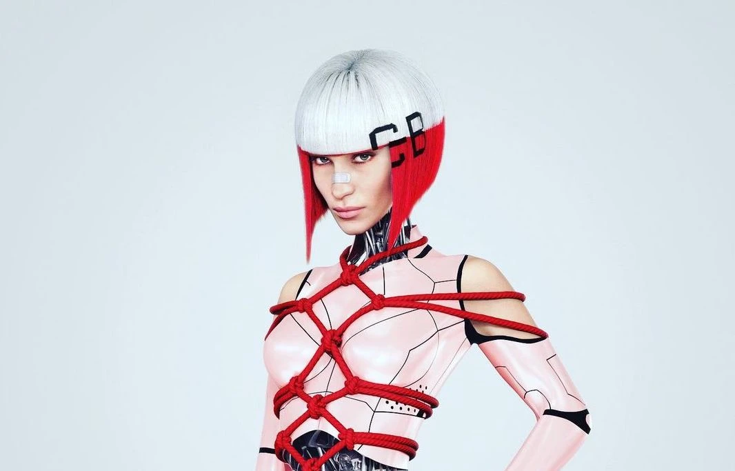 Hadid is selling 11,111 unique artworks of herself. (Instagram)