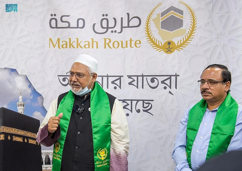 Bangladesh’s Minister of State for Religious Affairs Mohammed Faridul Haque Khan has praised the Kingdom’s efforts to facilitate Hajj and Umrah rituals for pilgrims. (SPA)