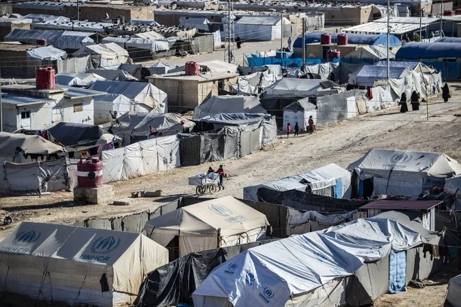 Al-Hol camp, in the Kurdish-controlled northeast, was meant as a temporary detention facility. (File/AFP)