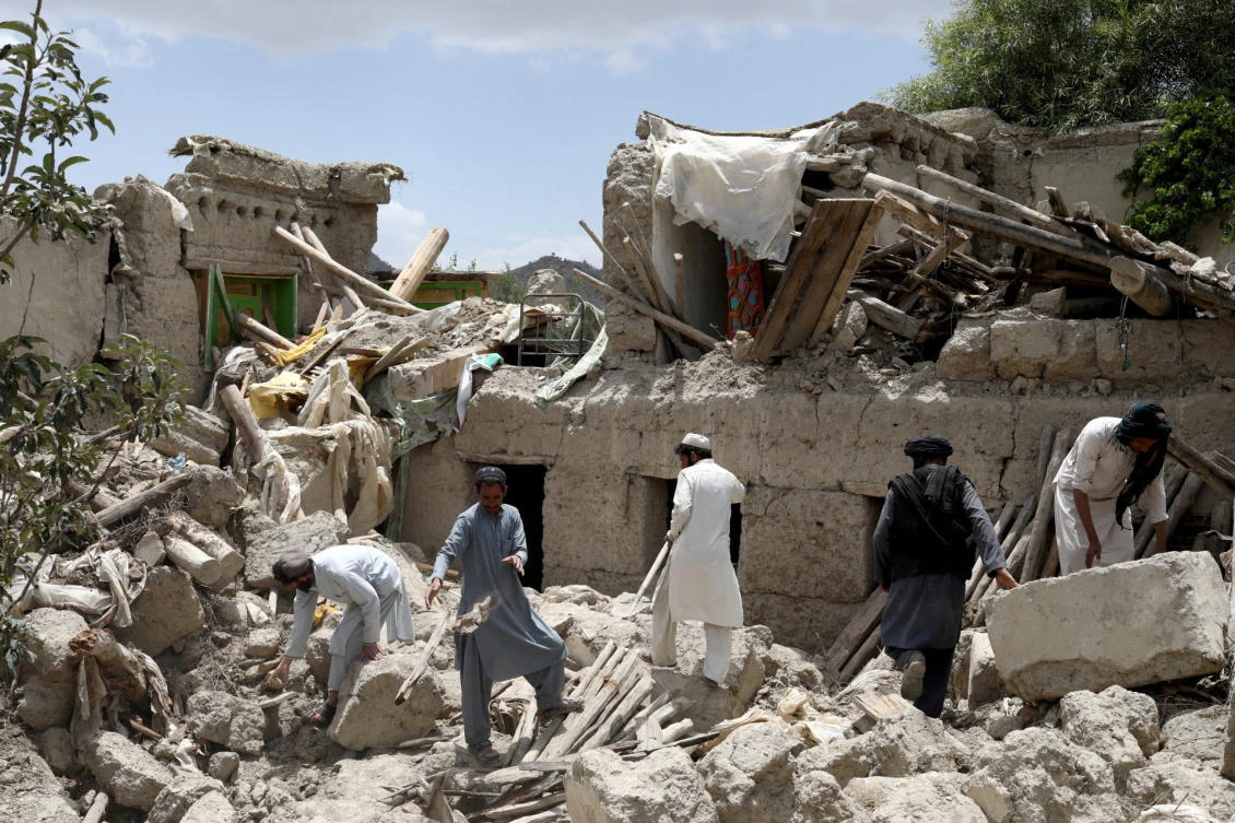 The earthquake struck a remote, deeply impoverished region of small towns and villages tucked among rough mountains near the Pakistani border, collapsing stone and mud-brick homes. (Reuters)