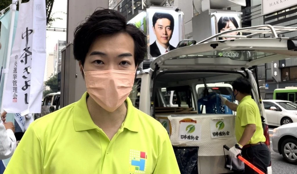 Shun Otokita, member of the House of Councilors, the chairman of the Policy Research Council of the Japan Innovation Party. (ANJ photo)