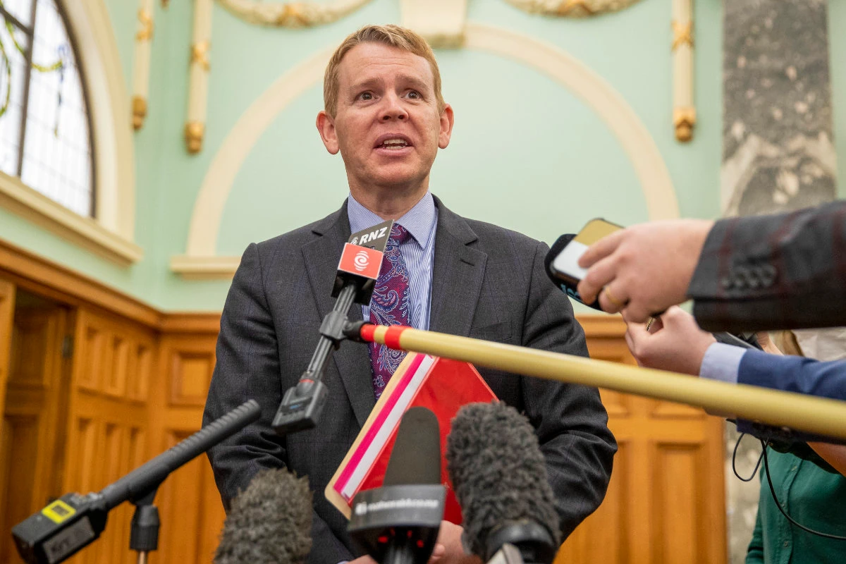 New Zealand Police Minister Chris Hipkins announced on Thursday the designation of US ar-right groups the Proud Boys and The Base as terrorist organizations. (New Zealand Herald via AP)