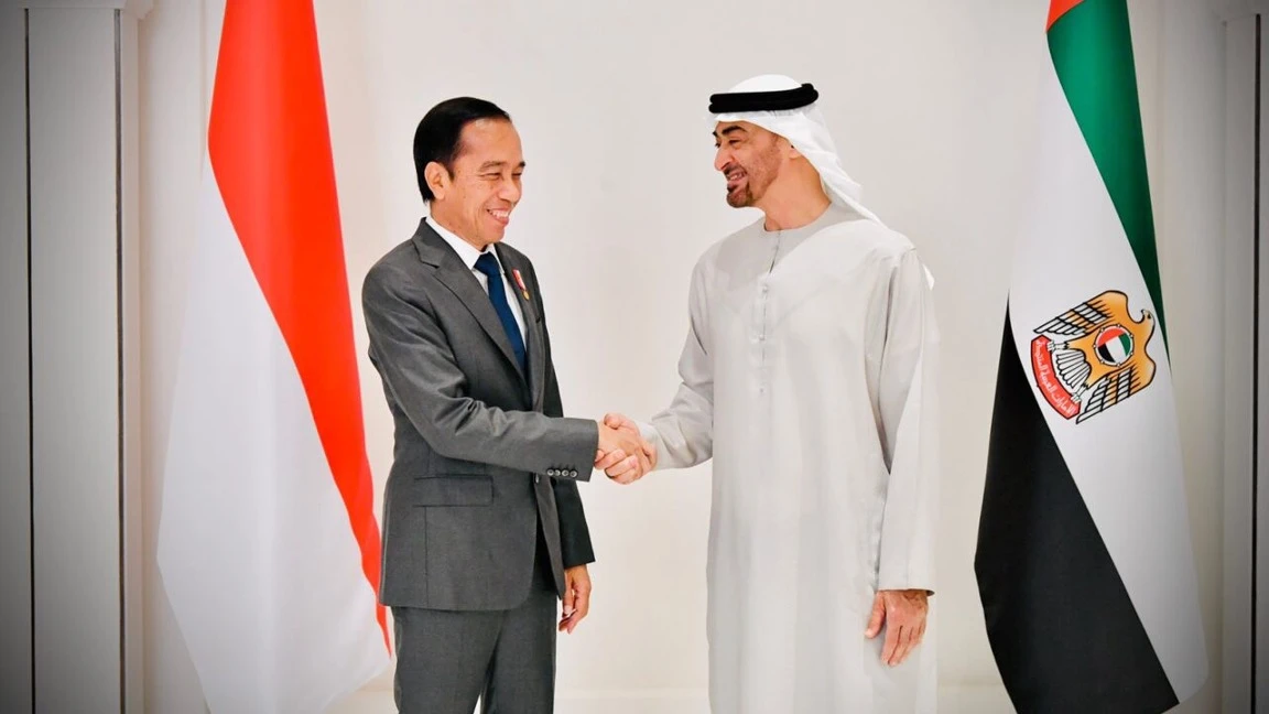 Indonesian President Joko Widodo and UAE President Sheikh Mohamed bin Zayed Al-Nahyan held meetings in Abu Dhabi on July 1, 2022, as part of the former’s visit to the Emirati country. (Indonesia’s Presidential Secretariat)